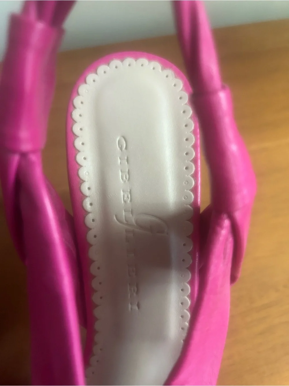 Italian Pink Leather Knot Front Slingback Heels - Women